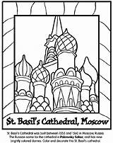 Coloring St Pages Moscow Cathedral Basil Russia Landmarks Russian Crayola Basils Sheets Kids Kremlin Color Colouring Drawing Saint Print Around sketch template