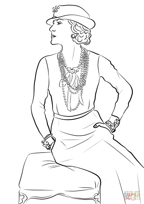 coco chanel coloring page  printable coloring pages