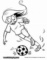 Futebol Menina Jogadora Soccer sketch template