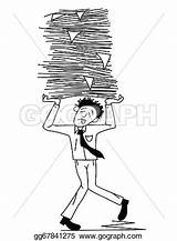 Clipart Overload Paper Illustration Stock Clipground Carrying Tired Drawing sketch template
