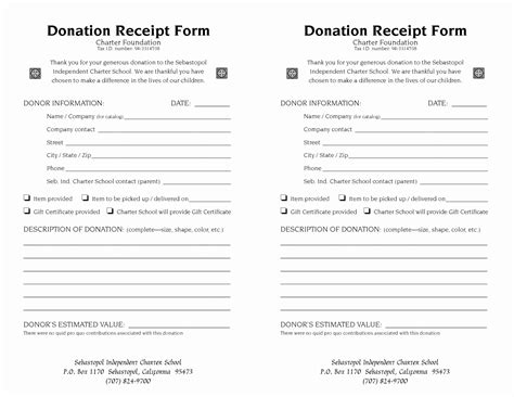 fantastic donation receipt template      items great