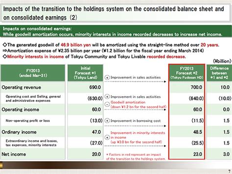 impacts of the transition to the holdings system on the consolidated