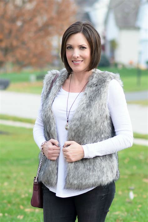 days  winter fashion casual fur vest outfit