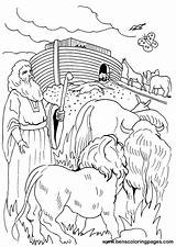 Noah Ark Coloring Bible Pages Animals Color Noahs Kids Print Sunday School Animal Preschool Printable Colouring Sheets Sheet Book Two sketch template