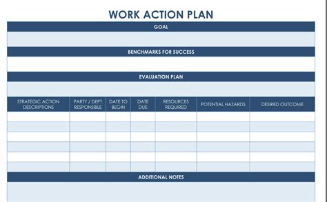 action plan template  managers excel templates