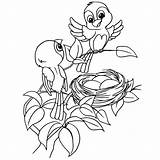 Coloring Nest Bird Cartoon Printable Pages Egg Getdrawings Drawing Getcolorings sketch template
