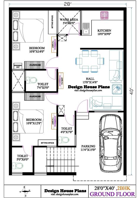 sq ft house plans  bedroom  car parking wwwresnoozecom