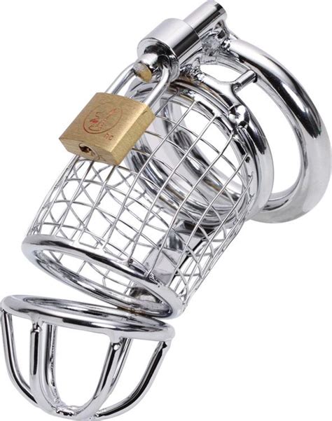 male chastity device iron plating chrome chastity cock