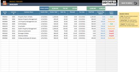 google sheets invoice tracker template