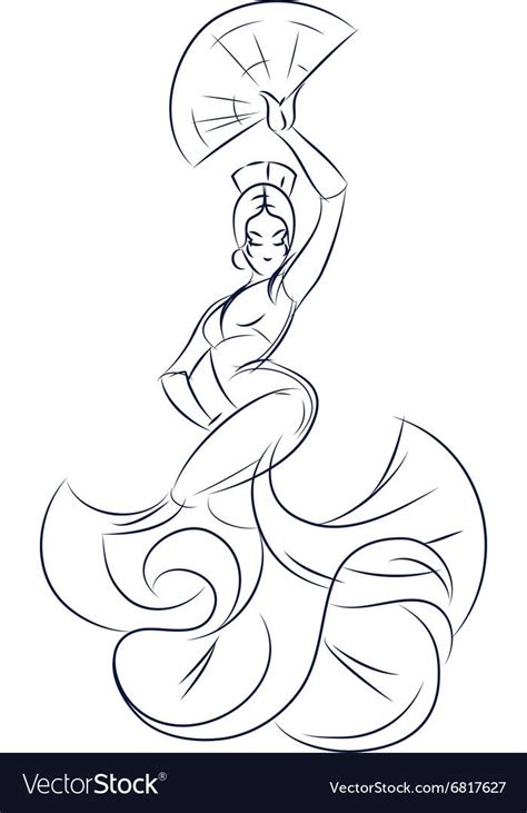 ink style sketch figure gesture drawing  flamenco dancer