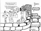 Nehemiah Coloring Rebuilding Walls Jerusalem Rebuilds Kindergottesdienst Nehemia Auntie Artemis Neoteric Restores Birijus Skole Puzzle Håndværk Søndag Designlooter Edgemon Sherry sketch template
