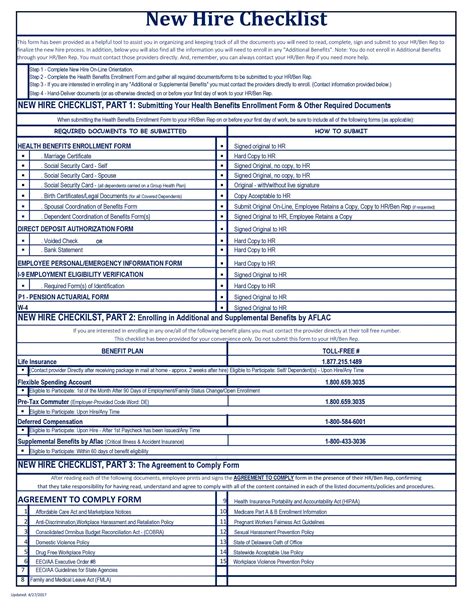 hire checklist templates forms templatelab