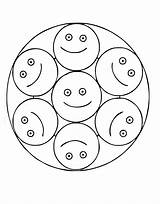 Mandala Mandalas Smiley Simple Coloring Kids Faces Characters Pages Print Children Easy Smiling Drawing Color Simplicity Fairly Adults Suit Clear sketch template