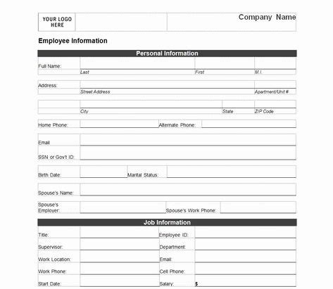 employee contact information template unique employee information form   emergency