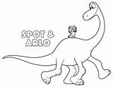 Dinosaur Arlo Coloring Good Pages Spot sketch template