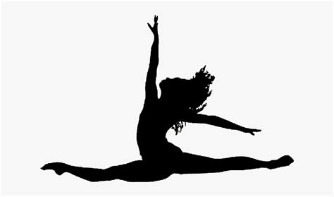 dancer silhouette split jump clipart png  split leap dancer