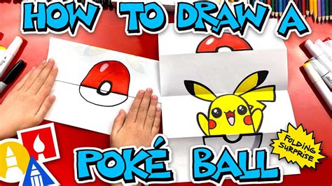 draw  poke ball folding surprise youtube