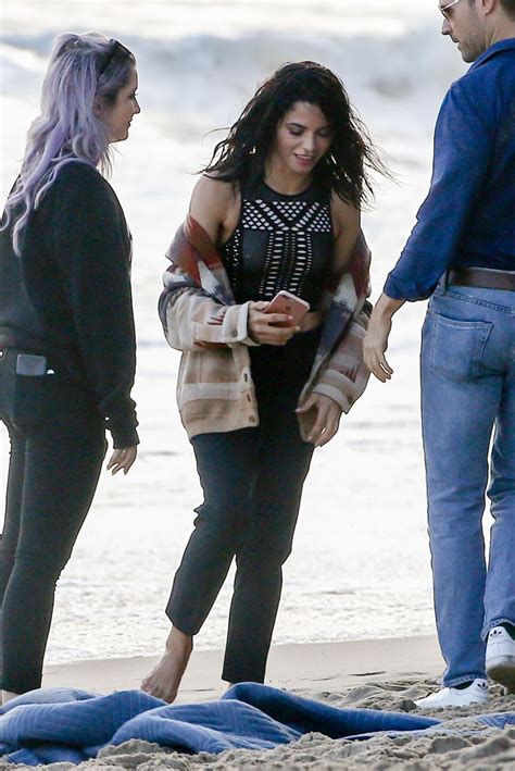 jenna dewan on the set of a photoshoot on the beach in
