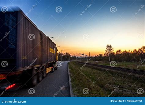 truck  road stock photo image  high business perspective