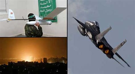 fresh israeli attacks  gaza  response  drone attack  hamas