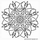 Mandala Coloring Flower Pages Printable Simple Patterns Geometry Mandalas Drawing Blade Abstract Colouring Easy Color Floral Kids Nature Designs Geometric sketch template