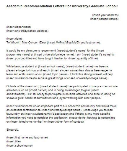 academic reference letter  student reference letter  student