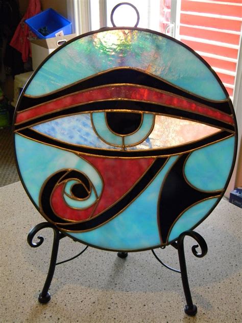 Eye Of Ra Egyptian Stained Glass Panel Stained Glass Art