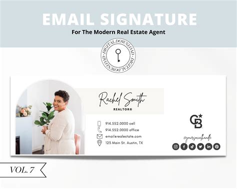 Vol 7 Real Estate Email Signature Gmail Signature Real Etsy