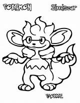 Coloring Pokemon Simisage Pages Clipart Simisear Print Clipground Books sketch template