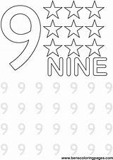 Number Nine Coloring Learning Print Numbers Please Excercise Handout Below Click Stars Coloringpages Benscoloringpages sketch template