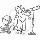 Galileo Galilei Clipart Coloring Cartoon Astronomer Line Clipground Template sketch template