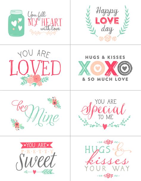 valentine day labels printable