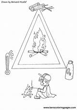 Triangle Fire Coloring Safety Handout Below Please Print Click sketch template