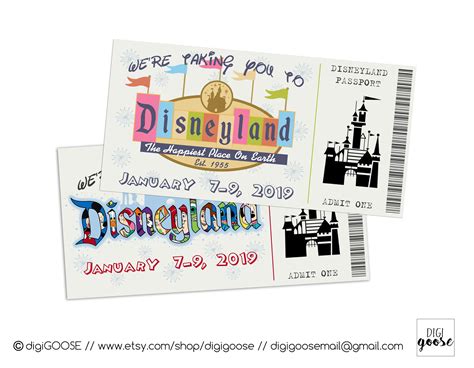editable disneyland gift card disneyland disneyworld etsy