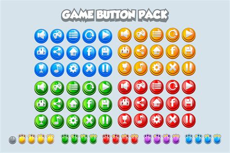 game buttons pack icons creative market