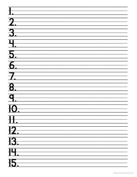 handwriting paper numbered lined paper numbered lined paper template