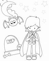Coloring Pages Halloween Printable Cute Dracula Little sketch template