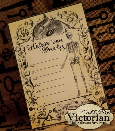 printable halloween party invitations call  victorian