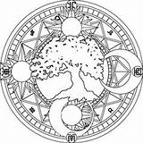Coloring Pages Wiccan Mandala Moon Choose Board Color Printables Sun sketch template