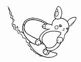 Raichu Coloring Alola Pages Drawing Template sketch template