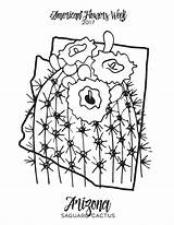 American Alabama States Cactus sketch template