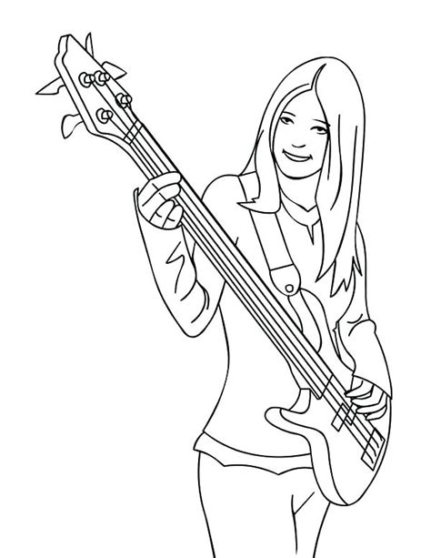 bass guitar coloring pages  getcoloringscom  printable
