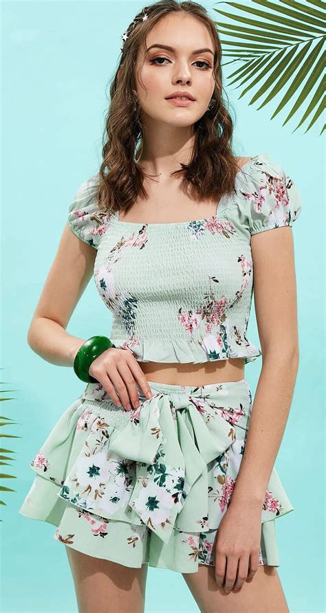 cute green  pieces outfit  summer green  piece floral