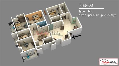 bhk flat plan