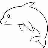 Dolphin Template Kids Easy Templates Coloring Animal Outline Drawing Drawings Line Pages Stencil Printable Outlines Simple Baby Colouring Print Craft sketch template