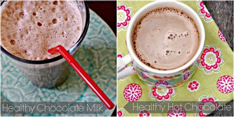healthy chocolate milk and healthy hot chocolate {no added