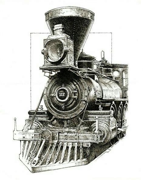 22 Best Old Steam Train Drawings Images On Pinterest