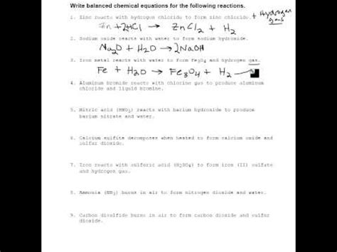 writing word  skeleton equations worksheet answers tessshebaylo
