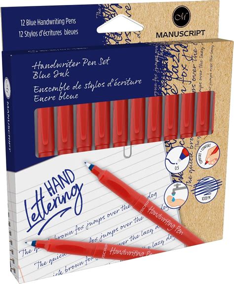 manuscript handwriting pens blue pack   handwriting pens