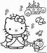 Coloring Kitty Hello Girls Pages Printable sketch template